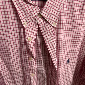 Polo by Ralph Lauren Pink and White Casual Button Down Shirt